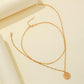 Jewelry Fashion Double Flat Snake Chain Ladies Clavicle Chain ISN Popular Retro Coin Pendant Necklace