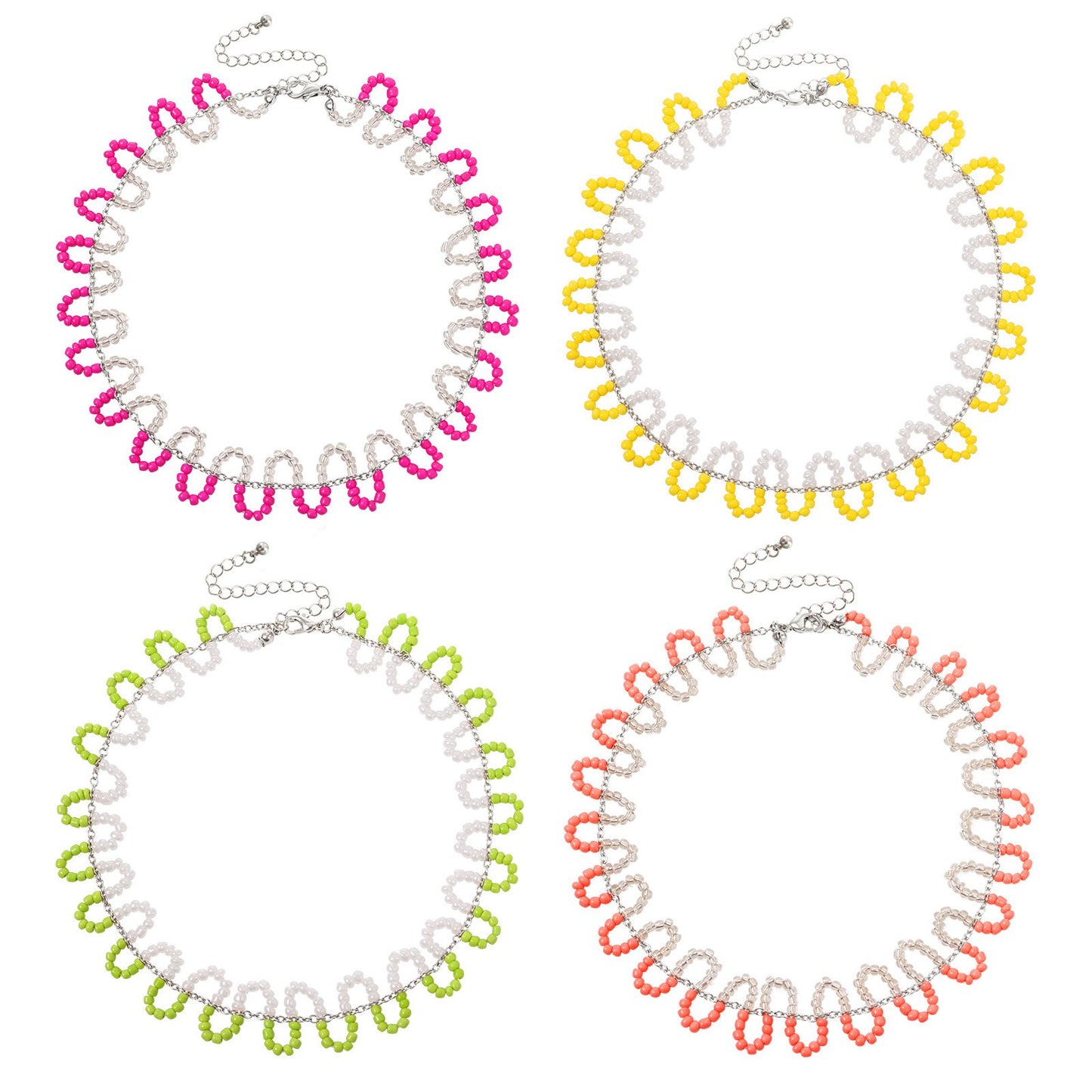 Jewelry Bohemian colored rice beads snake-shaped S-curved necklace ins niche fairy necklace