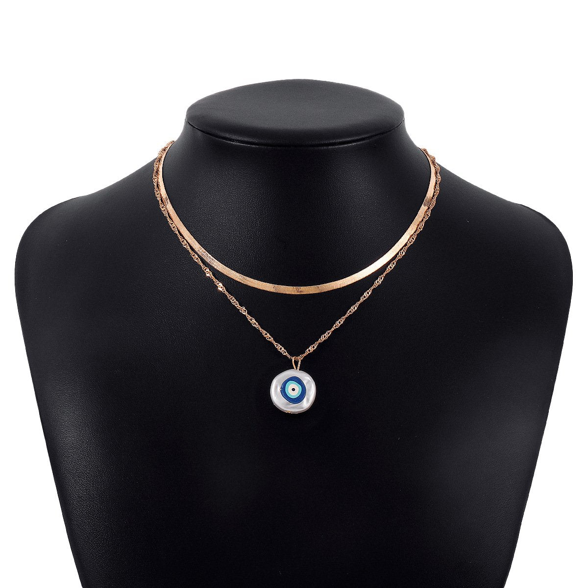 N1699 Necklace Fresh and Lovely Drip Oil Cherry Print Ladybug Layered Double Layer Simple Necklace