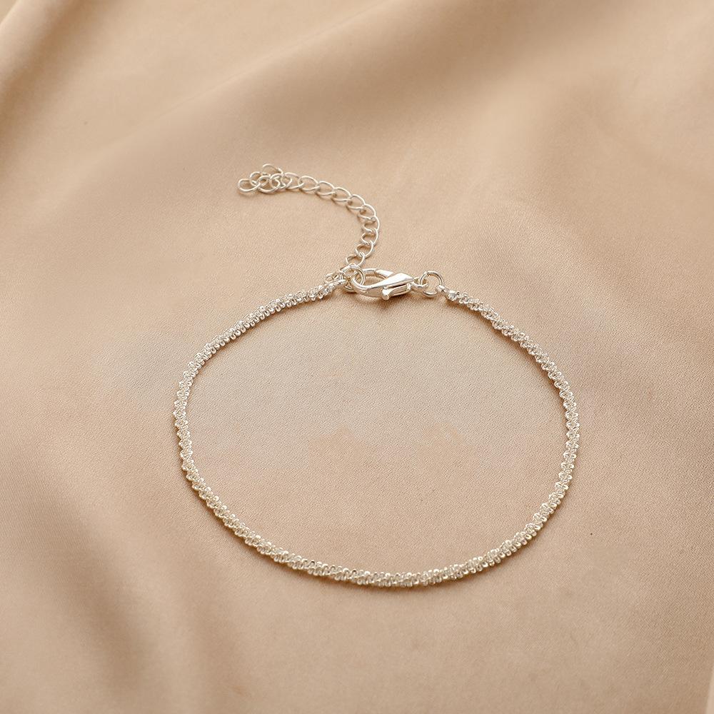 Explosive style sparkling bracelet female ins retro temperament silver pigment chain net red hand jewelry