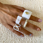 Jewelry Irregular Shaped Acrylic Set Ring Fashion Sweet Cool Chain Open Hand Jewelry Female