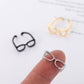 Ins childlike mini glasses ring fashion creative niche design opening index finger ring couple ring