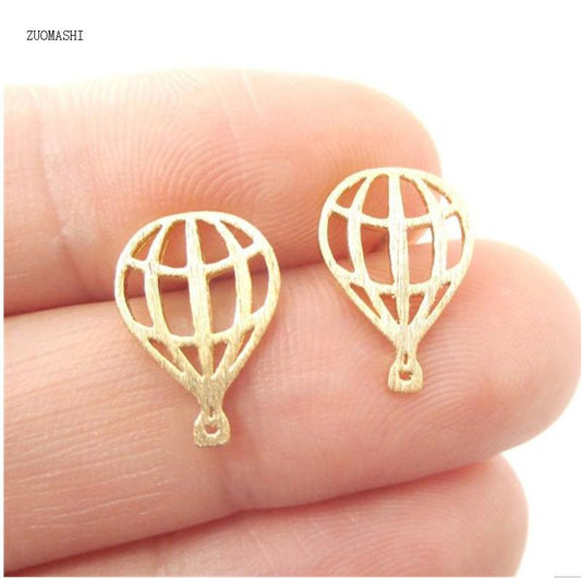 Popular Jewelry Personality Small Hot Air Balloon Stud Earrings Temperament Female Earrings Earrings