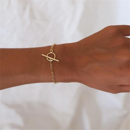 Accessories Square Chain Bracelet Simple Couple OT Buckle Chain Bracelet Hip Hop Jewelry