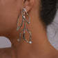 E1359 Personality Net Red Accessories Metal Hollow Flower Leaf Earrings Exaggerated Retro Long Earrings