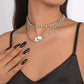 N1685 Retro Double Claw Chain Necklace Light Luxury Rhinestone Temperament Necklace Stacked Individual Elegant Necklace