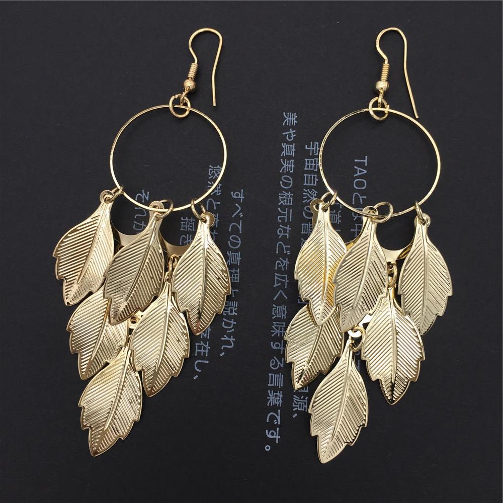 Metal Earrings Leaves String Ring Ladies Earrings Earrings Earrings Stud Jewelry