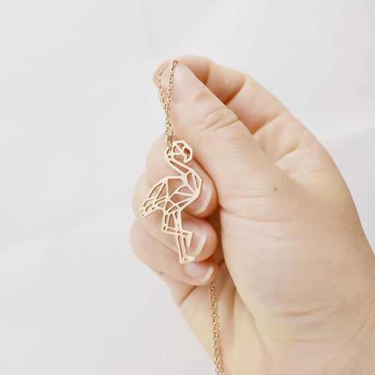 Fashion Flamingo Necklace Female Personality Stainless Steel Clavicle Chain Creative Jewelry