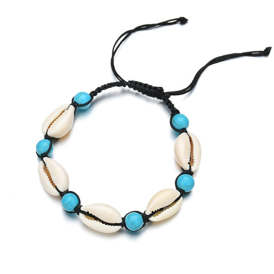 Accessories Marine Turquoise Beads Friendship Bracelet Woven Shell Bracelet Anklet Women