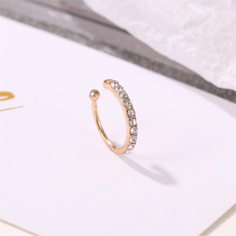 Simple classic earrings niche design ear clip diamond fake earrings no pierced earring single earring ear bone clip