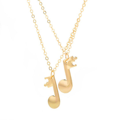 Clavicle Chain Music Note Logo Pendant Short Couple Music Necklace Two