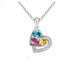 Fashion Women's Earrings Necklace Set Colorful Diamond Heart Shape Female Pendant Necklace Earrings Jewelry