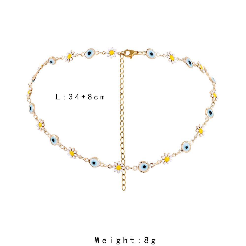 Summer collarbone chain personality fashion short section devil's eye small daisy choker necklace necklace female