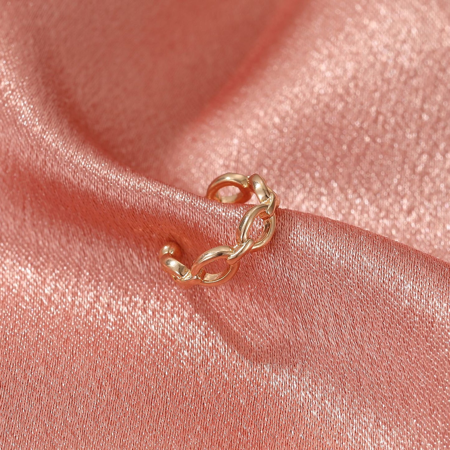 Fashion personality geometric hollow chain no hole ear clip retro simple creative irregular earrings for women