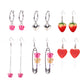 ins resin love earrings set fashion acrylic strawberry butterfly paper clip earrings set of 6