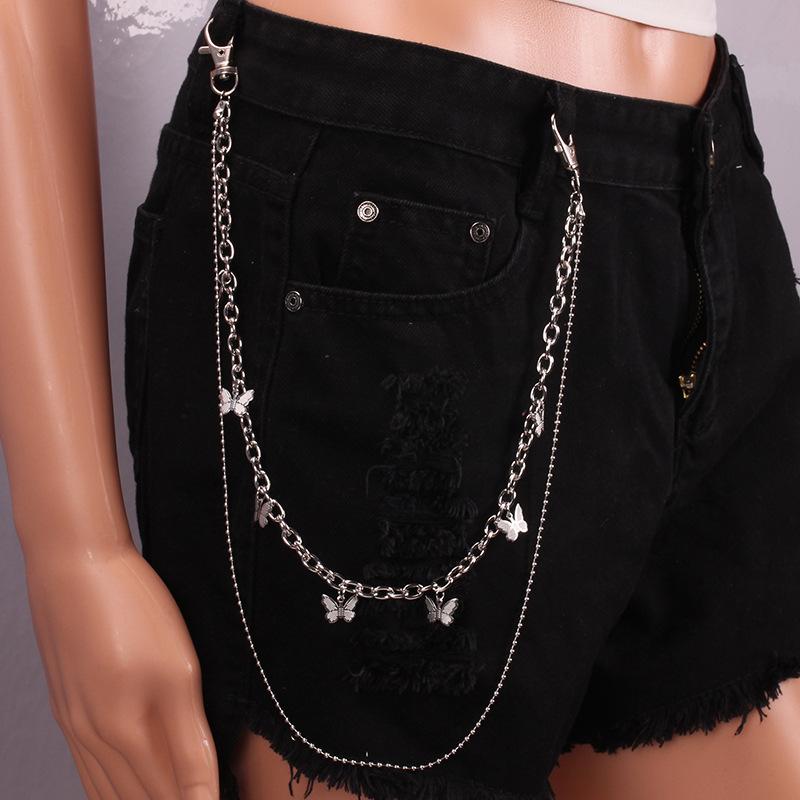 Butterfly waist chain fashion simple decoration dress with jk skirt pants chain
