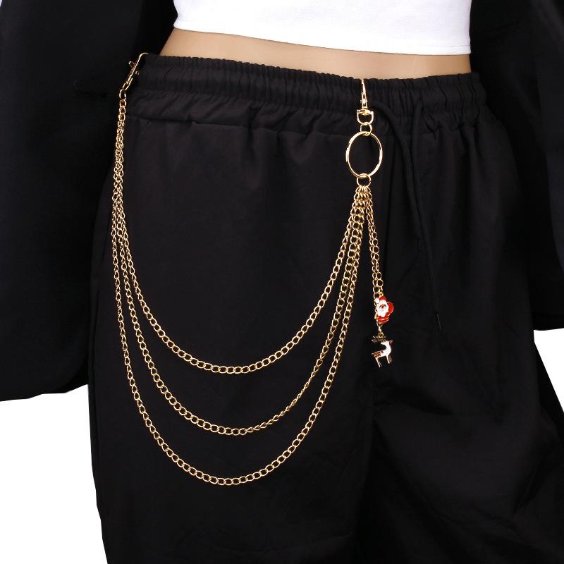 Creative Jewelry Santa Claus Fawn Pendant Waist Chain Trend Versatile Body Chain Pants Chain
