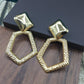 Textured hexagonal shaped ring earrings diamond-shaped bread earrings exaggerated earrings