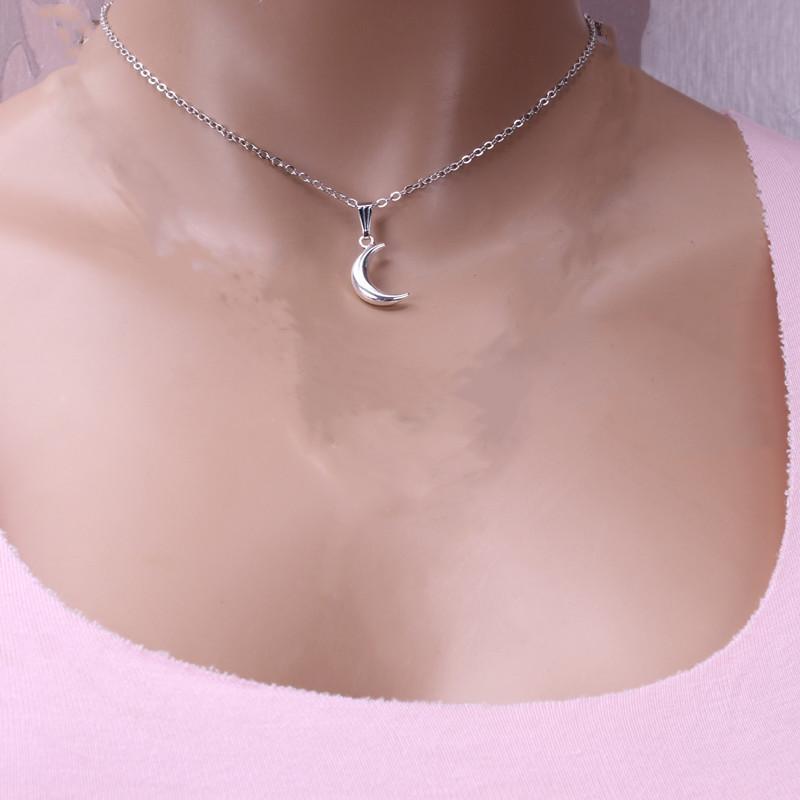 Jewelry multi-layer personality all-match moon two-piece set accessories peach heart pendant sweater chain necklace female