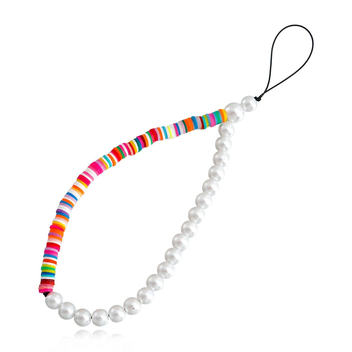 Jewelry Bohemia Stitching Colored Soft Pottery Imitation Pearl Phone Chain Handwoven Ornaments