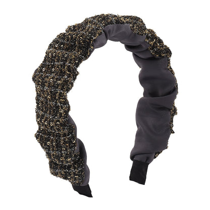 F5125 Creative Large Intestine Fold Headband Autumn and Winter Series Braided Contrasting Color Fabric Fashion Geometric Headband