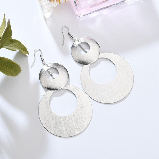 Accessories Ladies Earrings Casual Multi Layered Large Round Earrings