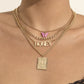 Jewelry Simple Letter Butterfly Pendant Necklace Female Hip Hop Personality Metal Tag Clavicle Necklace