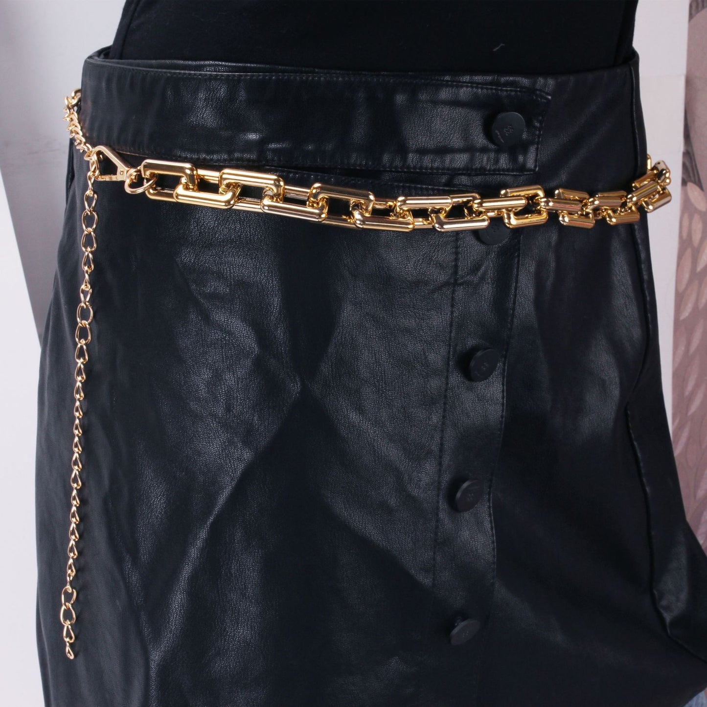 Jewelry punk street shooting hollow chain belt hip-hop exaggerated cool CCB metal waist chain female