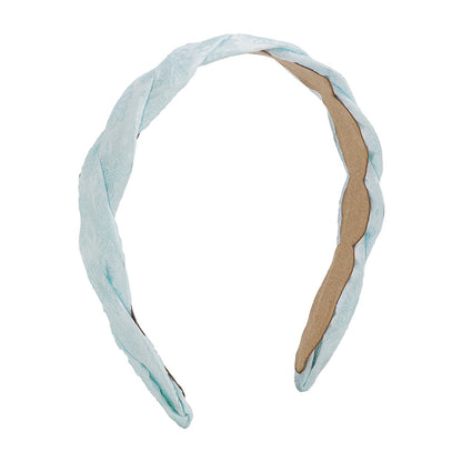 F453 Fashion Geometric Embroidery Flower Headband Cross Weaving Simple Small French Elegant Headband Women