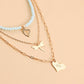 Jewelry bohemian sky blue crystal beads love dragonfly pendant necklace female niche design sense