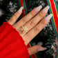 Jewelry Christmas simple diamond-studded zircon snowflake ring femininity sweet metal open ring