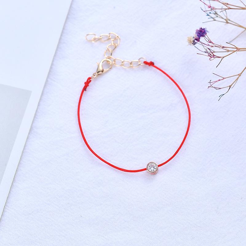 Simple and stylish zodiac year red string zircon bracelet all-match