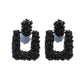 Metal Geometric Earrings Retro Exaggerated Square Frosted Earrings Fashion Irregular Stud Earrings Women