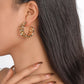 E1741 Personality Fashion Circle C-shaped Earbuckle Light Luxury Exaggerated Design Earrings Rhinestone Vintage Earrings