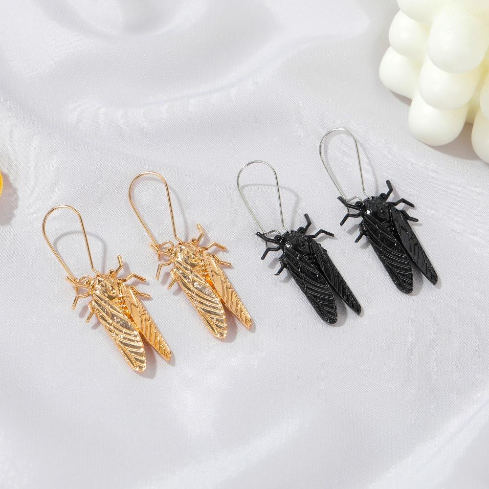 Earrings Creative Insect Golden Cicada Earrings Personality Long Cicada Earrings Earrings Accessories