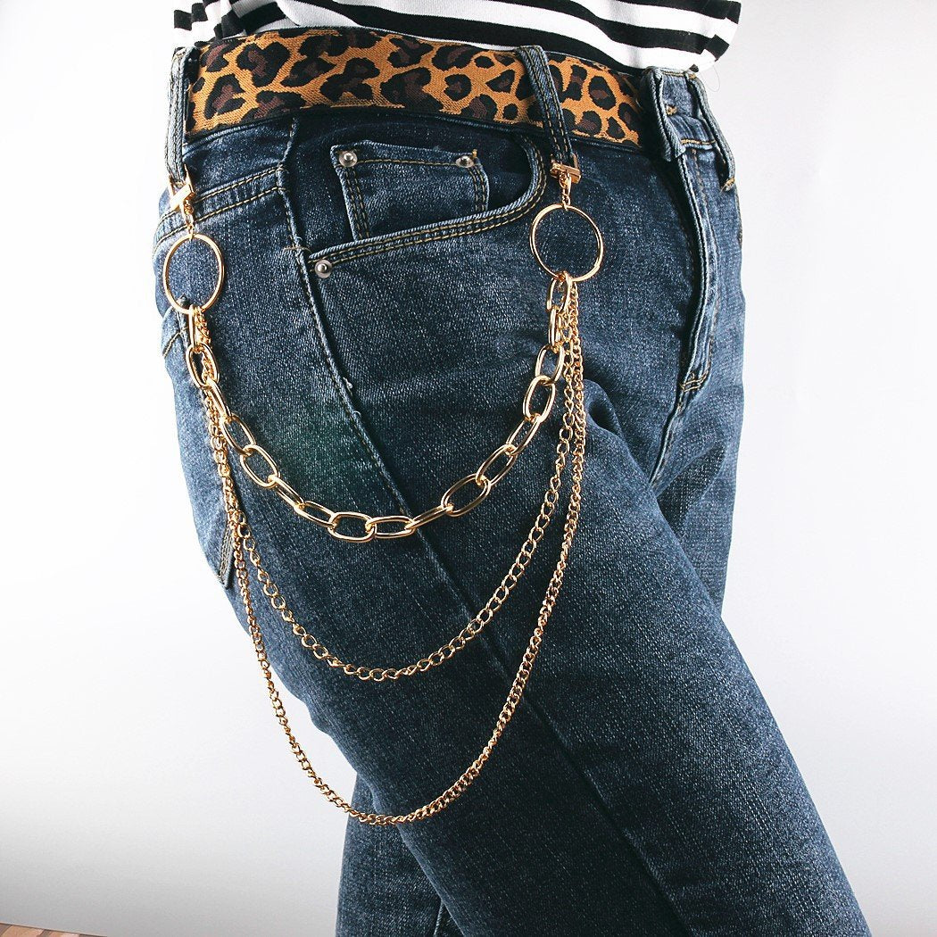 Jewelry Punk Retro Multi Layered Body Chain Fashion Lock Waist Chain Pants Chain