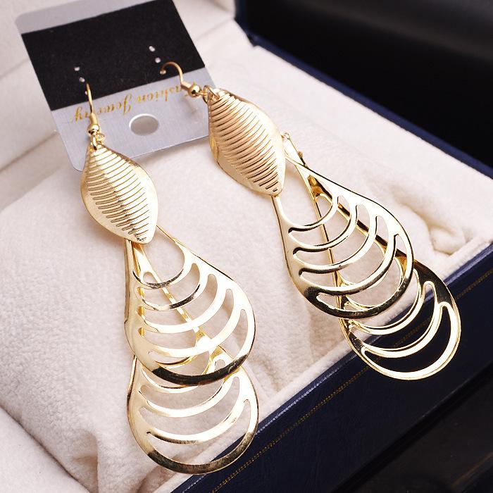 Indian Ethnic Retro Tassel Hollow Long Earrings Earrings Jewelry