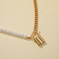 INS Jewelry Personality Metal Lock Pendant Simple Versatile Pearl Necklace Fashion Street Shot Necklace