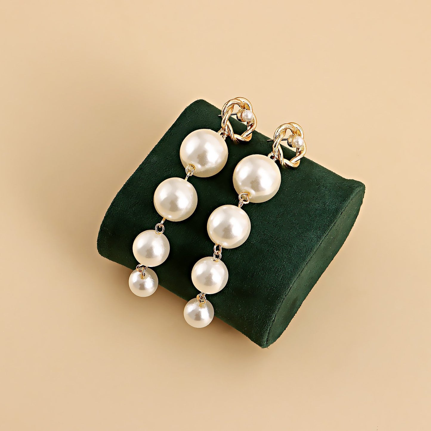Jewelry ins high sense long tassel imitation pearl babes earrings high quality