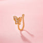 Butterfly Non-Perforated Nose Clip Fashion Personality Copper Inlaid Zircon U-shaped False Nose Ring Nose Decoration Piercing Jewelry