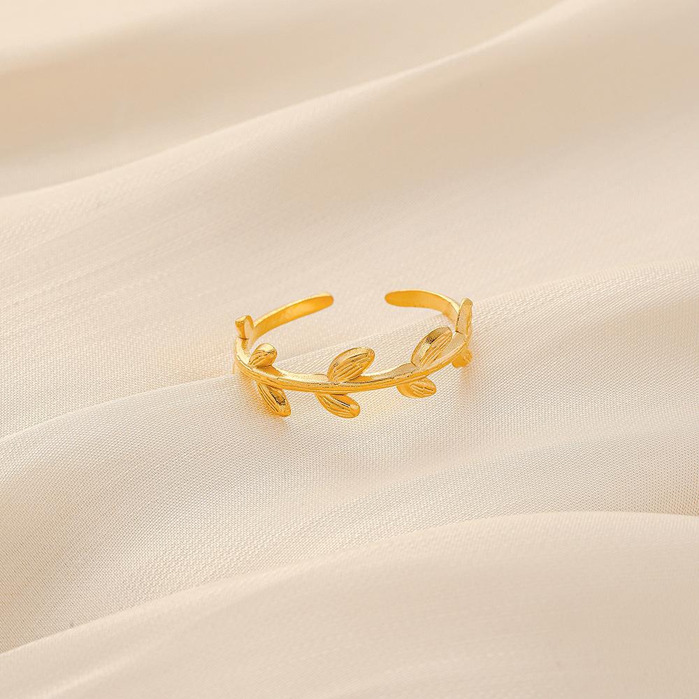 Chaobaita high-level cold stainless steel opening simple branch adjustable personality ring