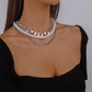 N148 Multilayer Necklace Retro Simple Personality Necklace Imitation Pearl Sweet Cool Popular Necklace