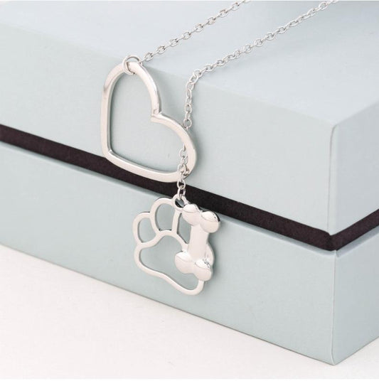 Jewelry Explosive Style Hollow Heart Dog Bone Pendant Necklace Female Creative Pet Jewelry