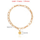 Necklace Explosive Accessories Exaggerated Punk Metal Cuban Chain Necklace Light Luxury Letter A Double Necklace Female