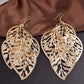 Multi-level Hollow Leaf Metal Earrings Temperament Ladies Party Earrings