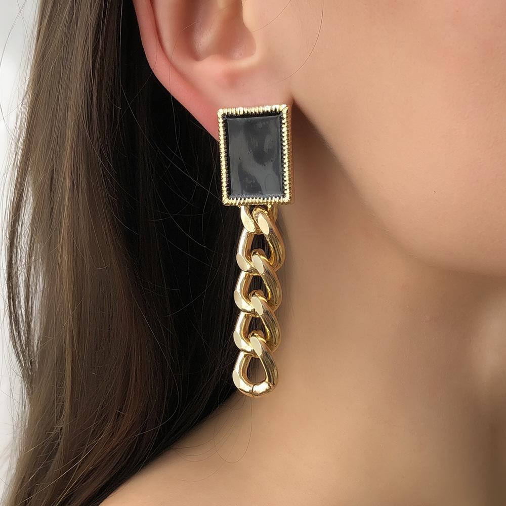 E949 Simple personality necklace earrings set thick chain fashion exaggerated street photography catwalk necklace earrings