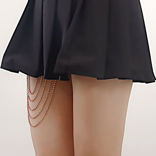 Fashion Jewelry Personalized Night Style Body Chain Simple Sexy Full Diamond Multi-Layered Leg Chain Women's Accessories