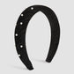 F4978 wide-brimmed retro pure color sponge imitation pearl headband female high skull top internet celebrity simple velvet headband