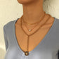 N8872 Multi-layered Necklace Octagram Butterfly Micro-inlaid Necklace Retro Exaggerated Chain Personality Necklace