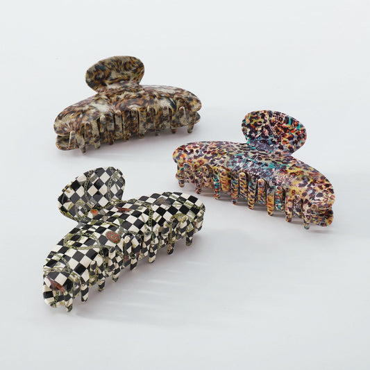 F4298 Acrylic Resin Exaggerated Fashion Shark Clip Spot Texture Retro Personality Hair Clamp Female